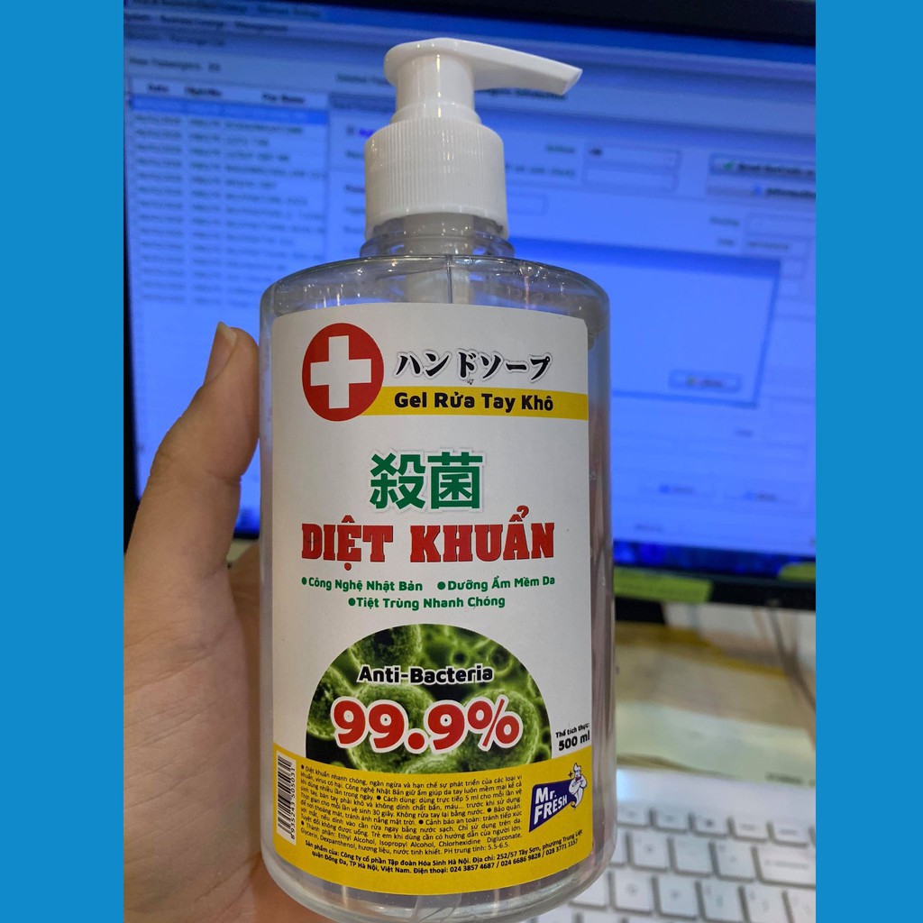[DIỆT KHUẨN] Gel rửa tay khô diệt khuẩn Mrfresh 500ml cao cấp