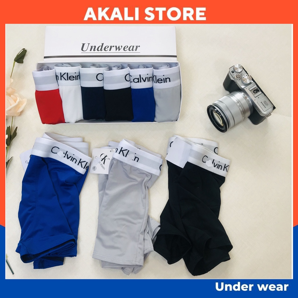 Hộp 4 quần lót nam đùi thun lạnh - Quần sịp nam boxer cotton cao cấp co giãn 4 chiều, cực thoáng mái - AKALI
