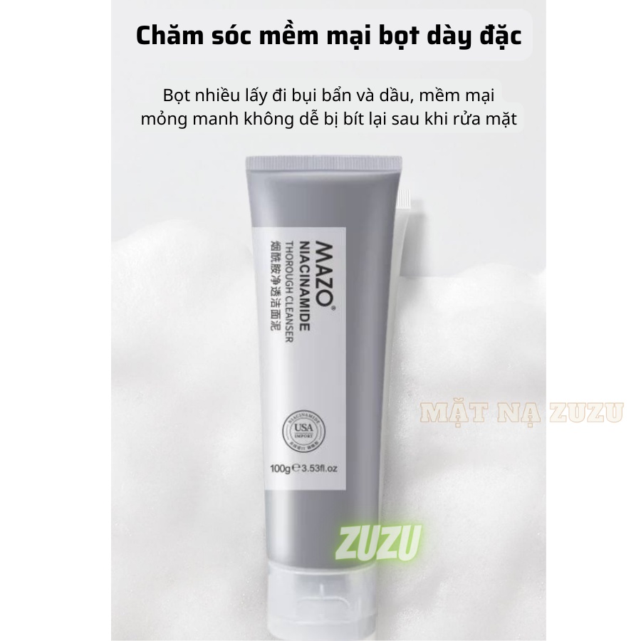 Sữa rửa mặt bùn núi lửa dưỡng ẩm điều dầu tẩy mụn đầu đen và mụn ẩn