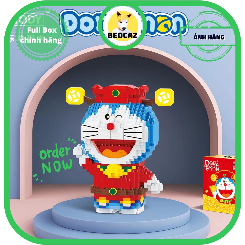 Mô hình Doraemon Mon Ú Mèo Máy dễ thương bộ lắp ghép ông già Noel Santa Halloween Tết- Đồ chơi Beocaz Chính Hãng