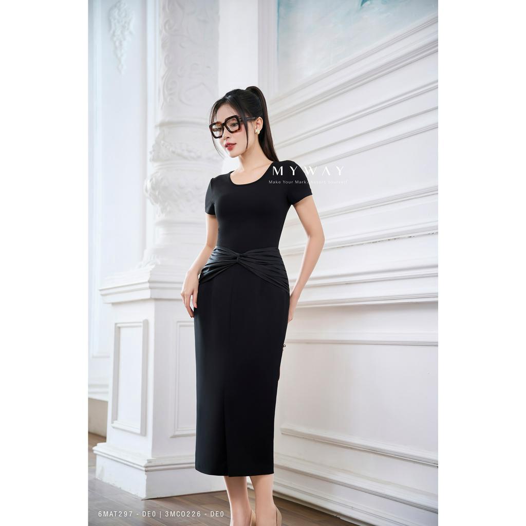 Set Áo Thun Kiểu Và Chân Váy Bút Chì Nữ My Way Đính Nơ Cao Cấp 6MAT297-3MCO226