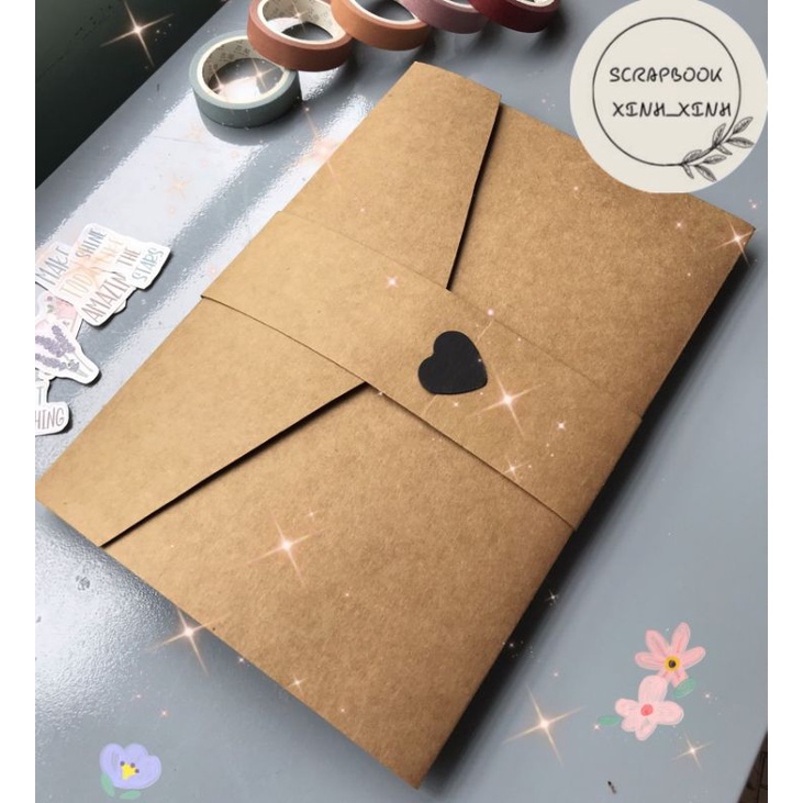 S01 Scrapbook mini, sổ dán ảnh đã có sẵn hiệu ứng, quà tặng sinh nhật đáng yêu