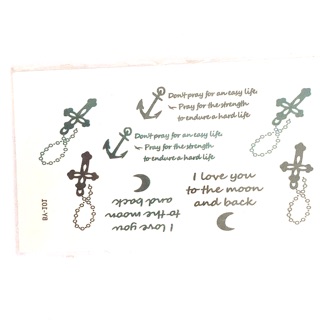 Hình xăm dán chữ kí thánh giá vô cực 10x6cm_ mua 5 tặng 1 mini tattoo