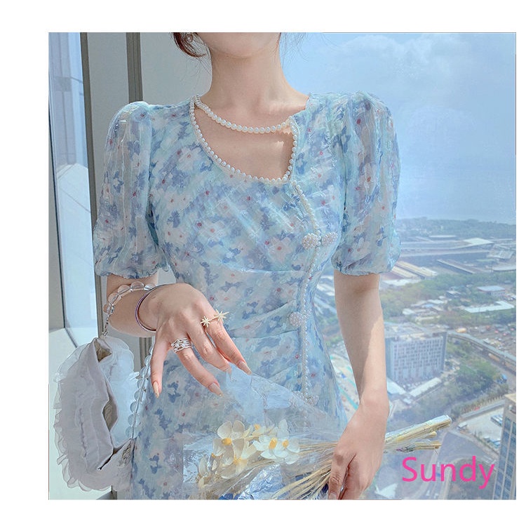 Đầm Hoa Cách Tân Dáng Dài Thời Trang Mùa Hè Pháp Dành Cho Nữ | BigBuy360 - bigbuy360.vn