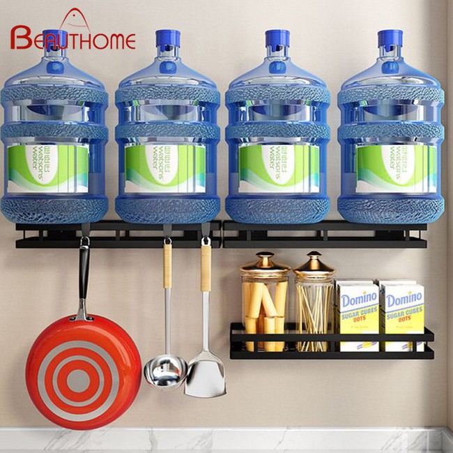 Giá Để Gia Vị Đen Dán Tường Gạch Men - Kệ Để Gia Vị Nhà Bếp Không Cần Khoan Vít | BigBuy360 - bigbuy360.vn