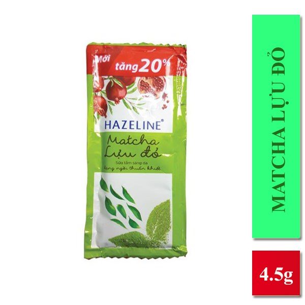 Sữa tắm Hazeline Matcha lựu đỏ/ yến mạch dâu tằm dây 4,5gx 12 gói
