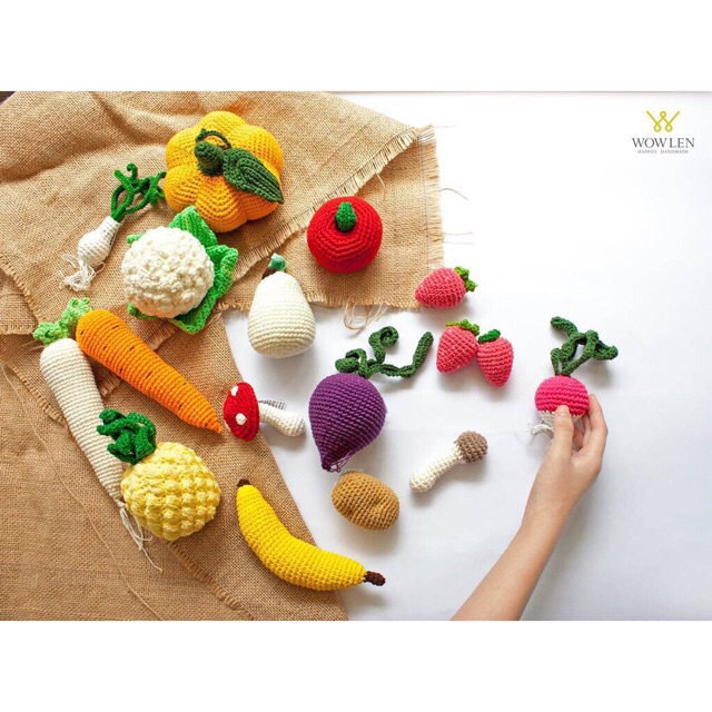 (có sẵn )RAU CỦ QUẢ - KEM VÀ BÁNH BẰNG LEN
