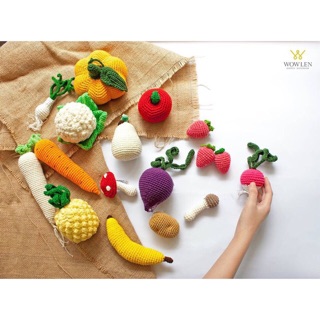 (có sẵn )RAU CỦ QUẢ - KEM VÀ BÁNH BẰNG LEN