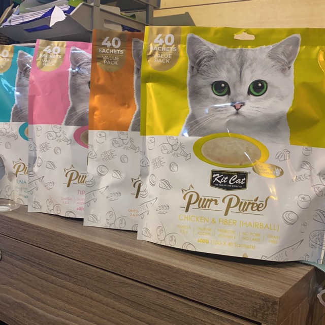 [Mã 155FMCGSALE giảm 7% - tối đa 100K đơn 500K] Kit Cat Purr Puree súp thưởng cho mèo 40 tuýp