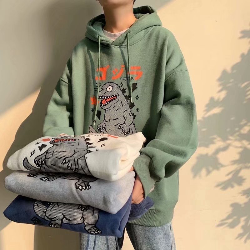 Áo Hoodie Dài Tay In Họa Tiết Khủng Long Xinh Xắn Cho Nam Cỡ M-3XL | BigBuy360 - bigbuy360.vn