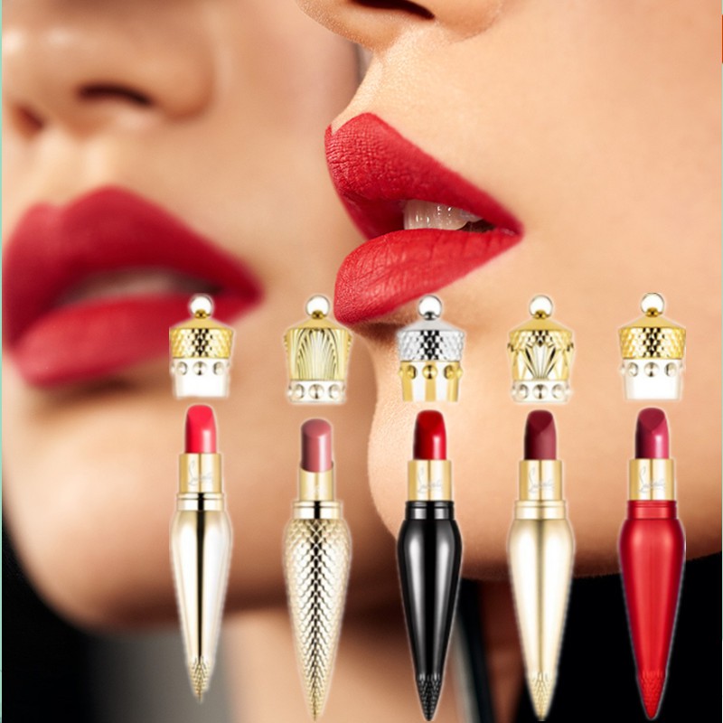 Yolo ❤   Christian Louboutin CL Lipstick Diced Carrot Queen's Scepter 001M Black Tube Gold Tube Lipstick3.8g