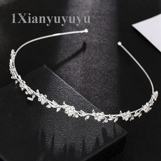 Băng Đô Cài Tóc Đính Đá Pha Lê Màu Bạc Cho Cô Dâu