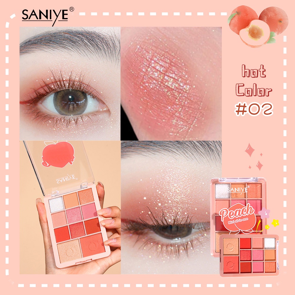 Bảng phấn mắt SANIYE E118 lâu trôi dễ sử dụng có cọ sẵn18g