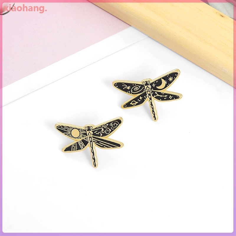 Huy hiệu cài áo hình chuồn chuồn vân họa tiết mặt trời thời trang