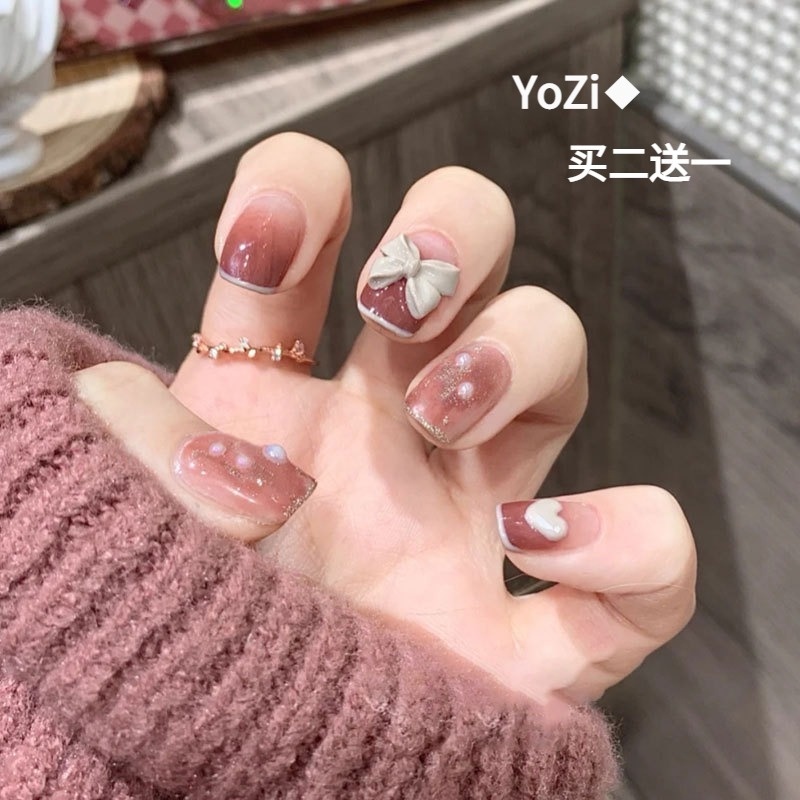 Set nơ 4 cánh nhiều màu charm trang trí đính móng nail manh219