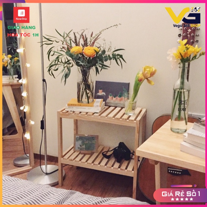 Kệ Giày Dép Gỗ  Thông 3 Tầng Decor, Trang Trí Phòng Vega365.vn