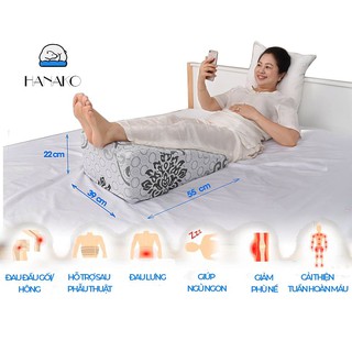 Gối chống giãn tĩnh mạch, giảm phù nề, vỏ bẹp HANAKO cao 22cm