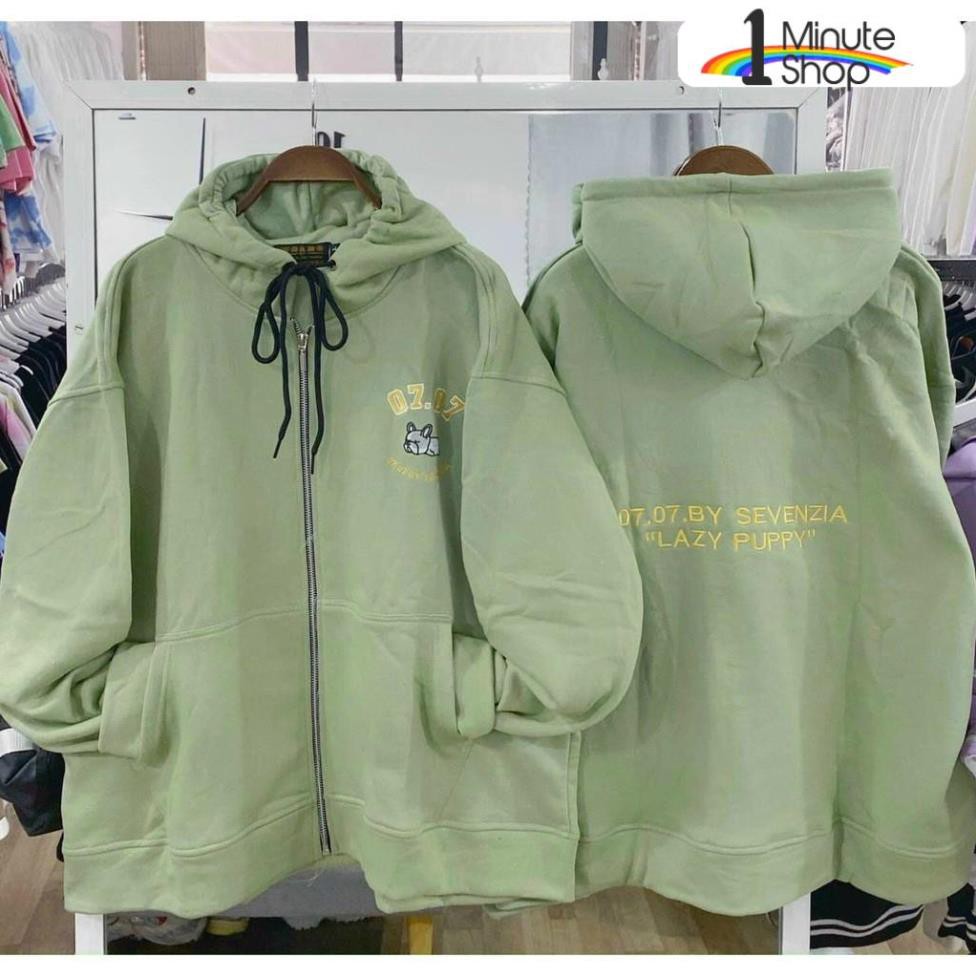 Áo Khoác Hoodie Chống Bụi Cho Nữ Cho Nam In Hình PUPPY Nỉ Form Rộng Có Dây Kéo Unisex Ulzzang Kèm Ảnh Thật