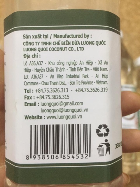 Dầu dừa organic thành vinh - Vietcoco