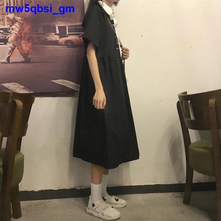 Nữ sinh đại học phong cách ăn mặc ngọt ngào mùa hè phiên bản Hàn Quốc ngắn tay mới váy dài ngang lưng  ྇
