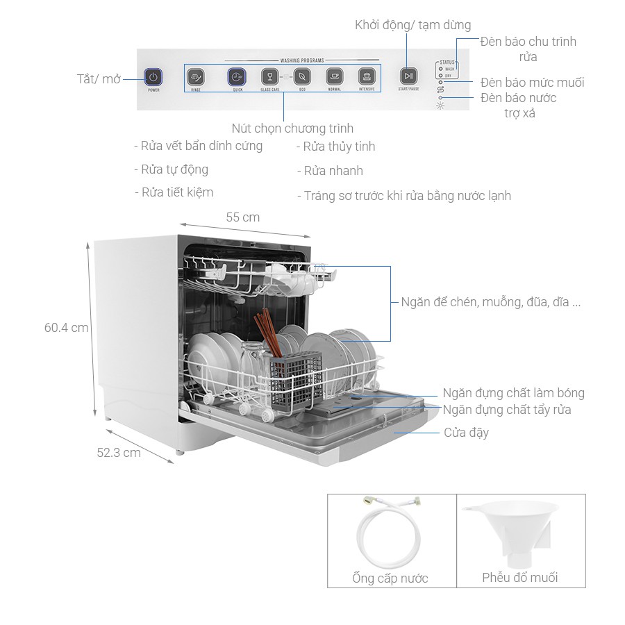 MÁY RỬA BÁT MINI ELECTROLUX ESF6010BW