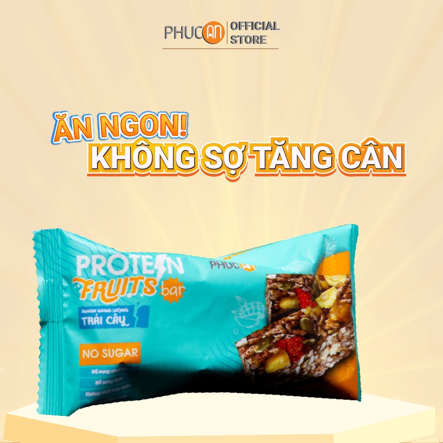 Thanh năng lượng Protein bar Trái Cây Phúc An - Thay thế bữa ăn nhẹ trước tập