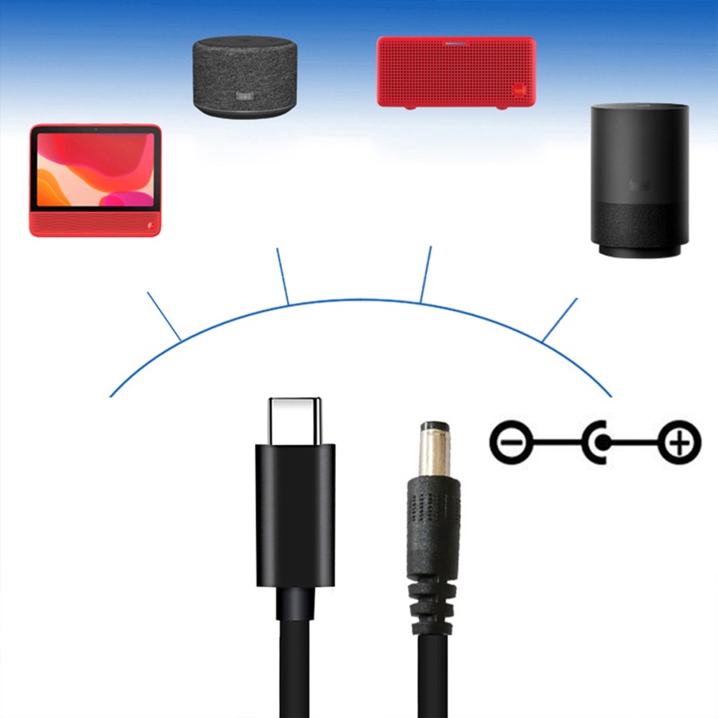 Cáp Nguồn USB C / Type C PD Sang 12V 5.5x2.1mm Chuyên Dụng Cho Bộ Định Tuyến Wifi / CCTV / Laptop / Đèn LED