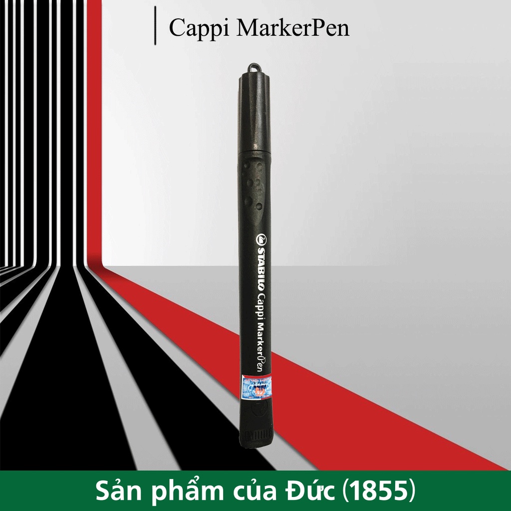 Bút Lông Dầu Stabilo Cappi MarkerPen MK169-BK - Màu Đen