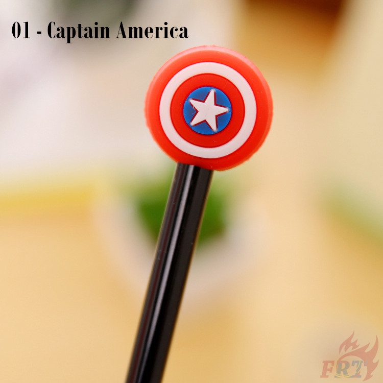❀ Bút Siêu Anh Hùng ❀ 1 Bút Gel Mực Đen Hình Captain America / Superman / Batman / Transformers