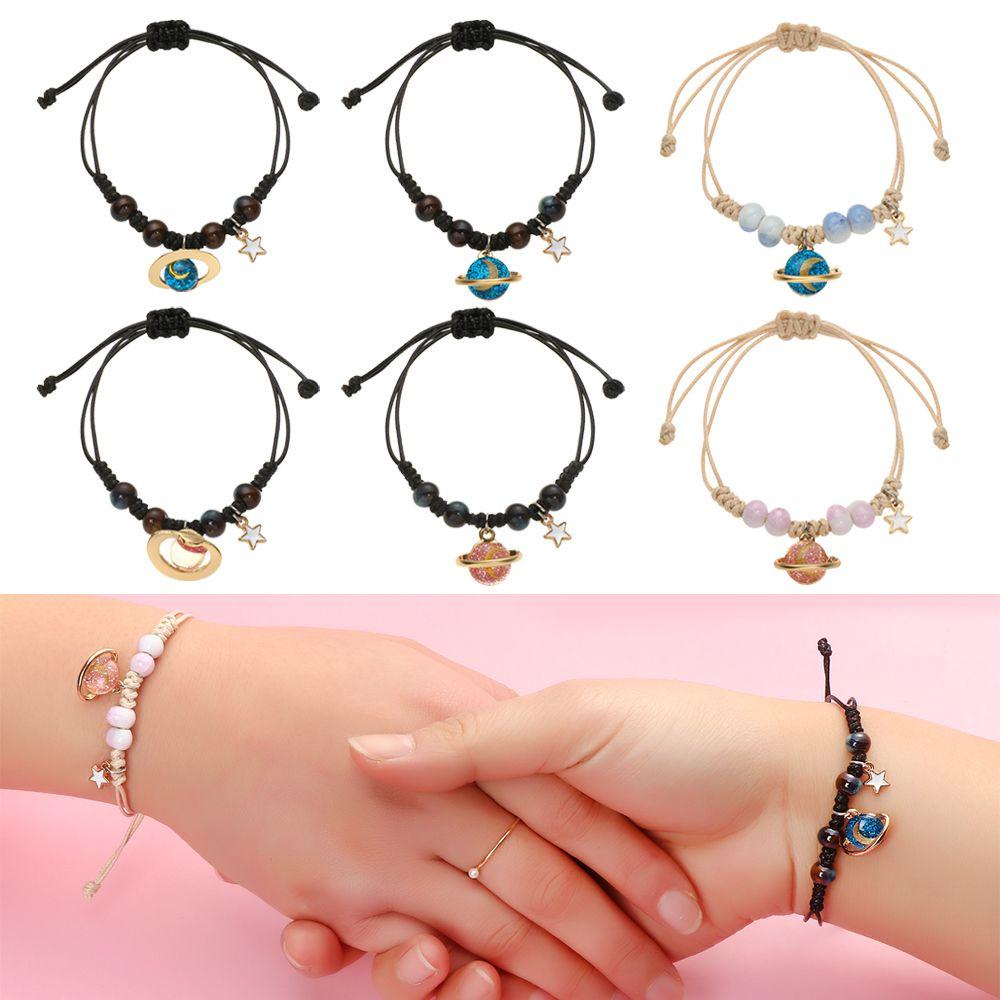 Lay Vòng Tay Chuỗi Hạt Hành Tinh Vũ Trụ Mặt Trăng Ngôi Sao Thời Trang Làm Bằng Tay Cho Học Sinh