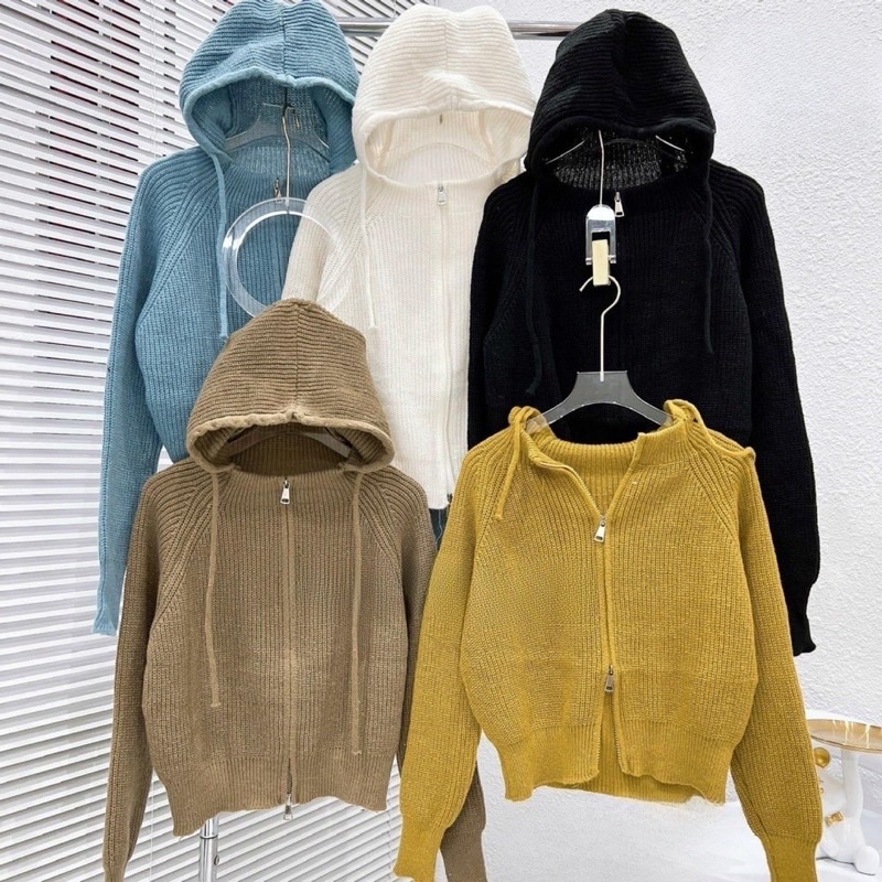 ÁO CADIGAN KÉO KHOÁ MŨ FULL 5 MÀU HÀNG QC