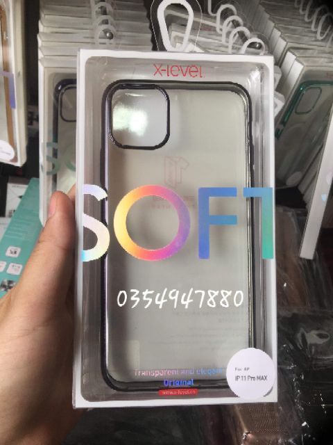 Ốp lưng dẻo X-level cho iPhone 11 Pro Max viền mạ Crow màu