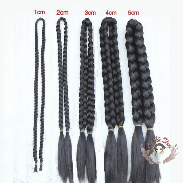 Bím tóc cổ trang dài tóc tết giả tạo kiểu tóc cưới bản 0,5cm,1, 2, 3,4,5cm