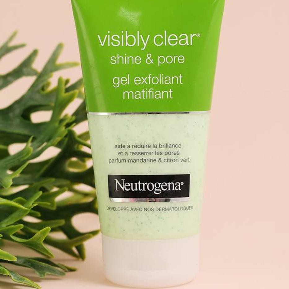 Neutrogena Visibly Clear Shine&Pore Gel Exfoliant Matifiant-Sữa Rửa Mặt Tẩy Da Chết