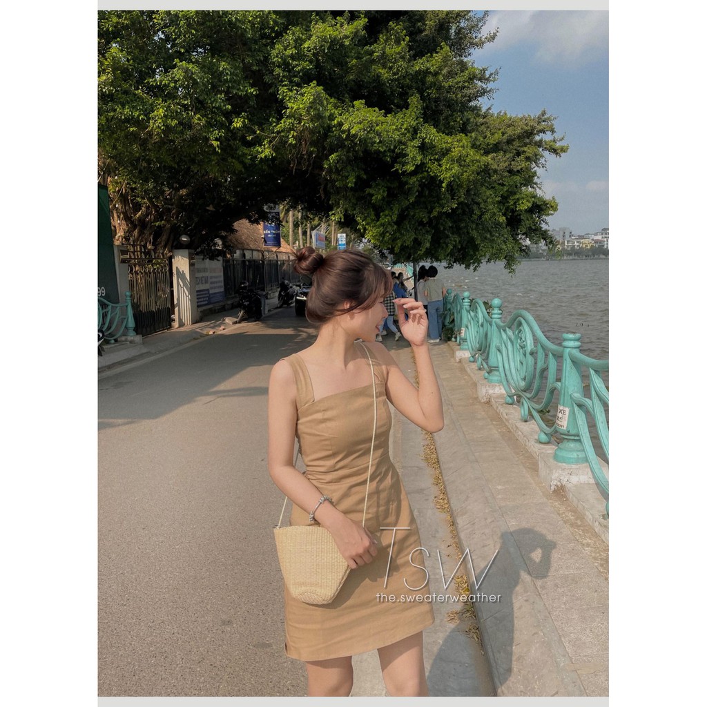 Váy hai dây minidress quai bản to lưng chun (Ảnh thật) | BigBuy360 - bigbuy360.vn