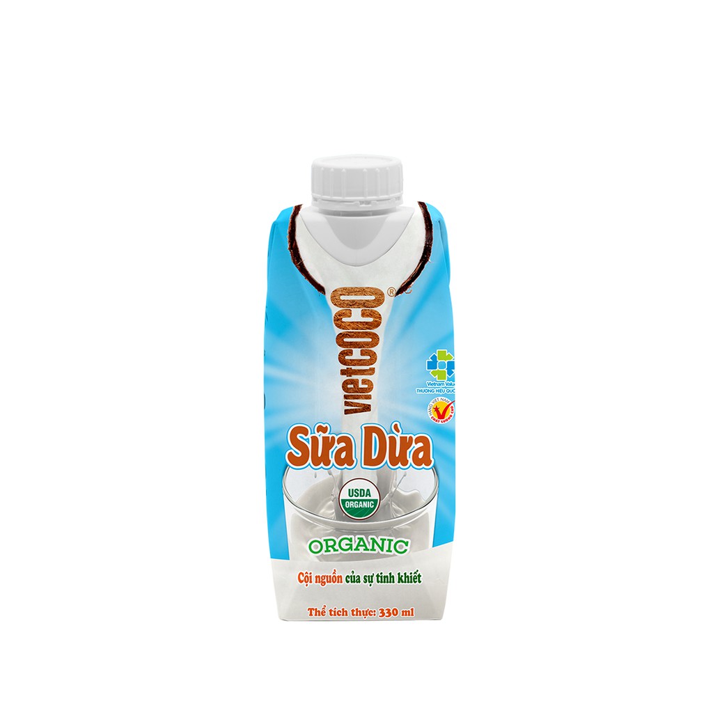 [Hộp 330ml] Sữa Dừa Organic Vietcoco