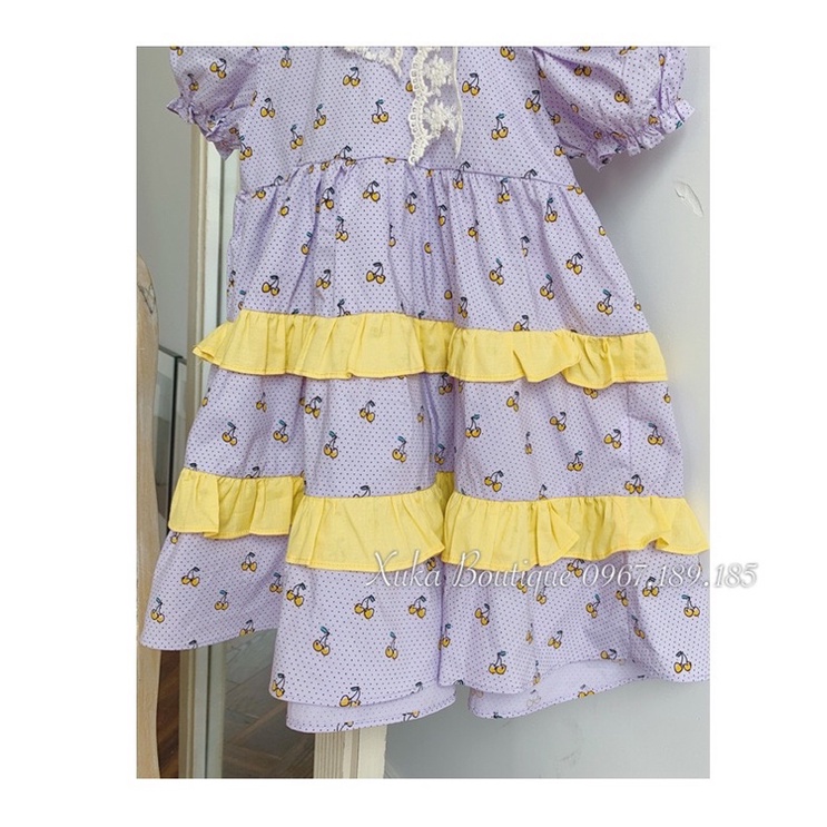Váy Trẻ Em Màu Tím | Váy Xoè Công Chúa BabyDoll Quảng Châu Cao Cấp Cho Bé 1 - 8 tuổi Hãng GALAKOKO [Ảnh Thật]