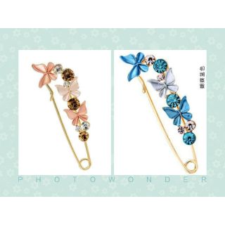 Trâm cài áo, khăn choàng cổ hình bướm xinh phong cách vintage đính đá lấp lánh