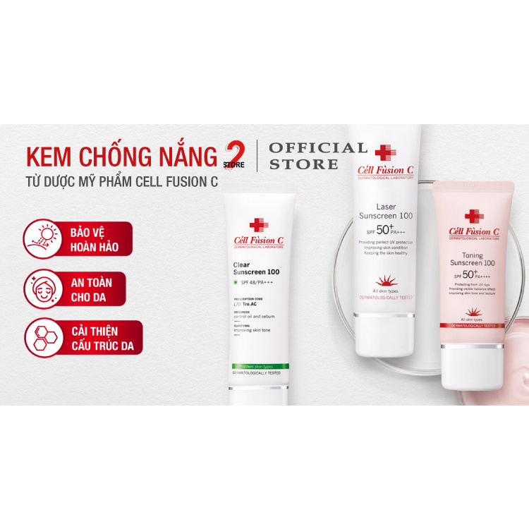 Kem chống nắng Cell Fusion C Laser Suncreen 100/Toning Suncream 100