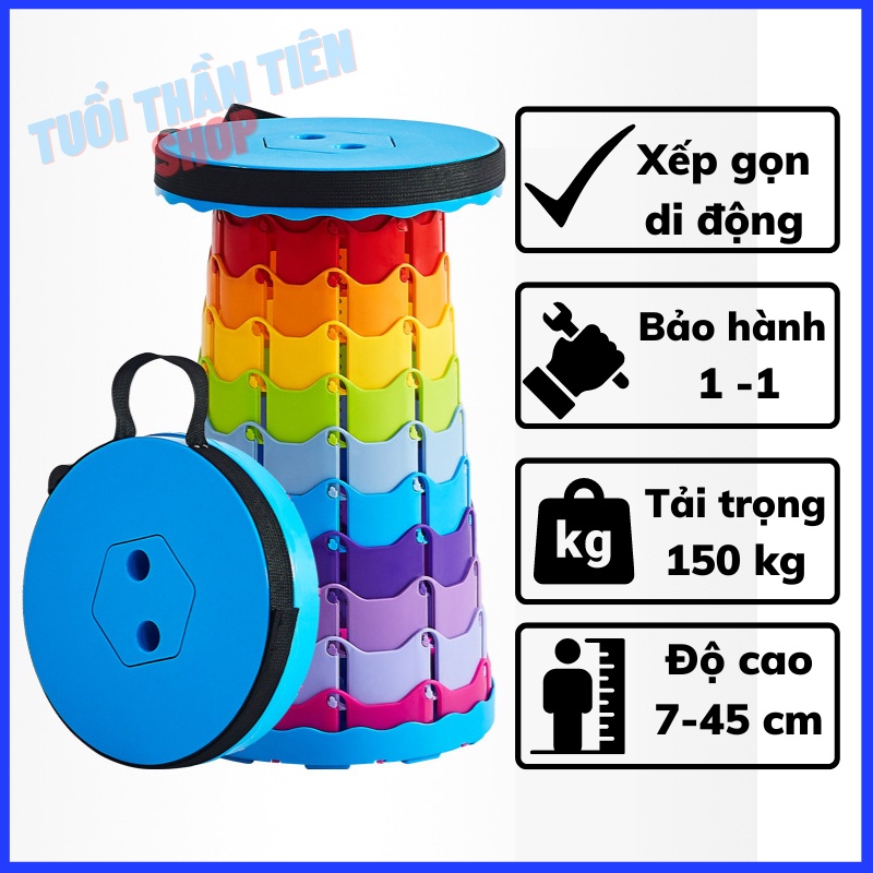 Ghế gấp gọn di động, ghế xếp rút thông minh sử dụng ngoài trời : câu cá ,cắm trại, dã ngoại, du lịch, chờ bus