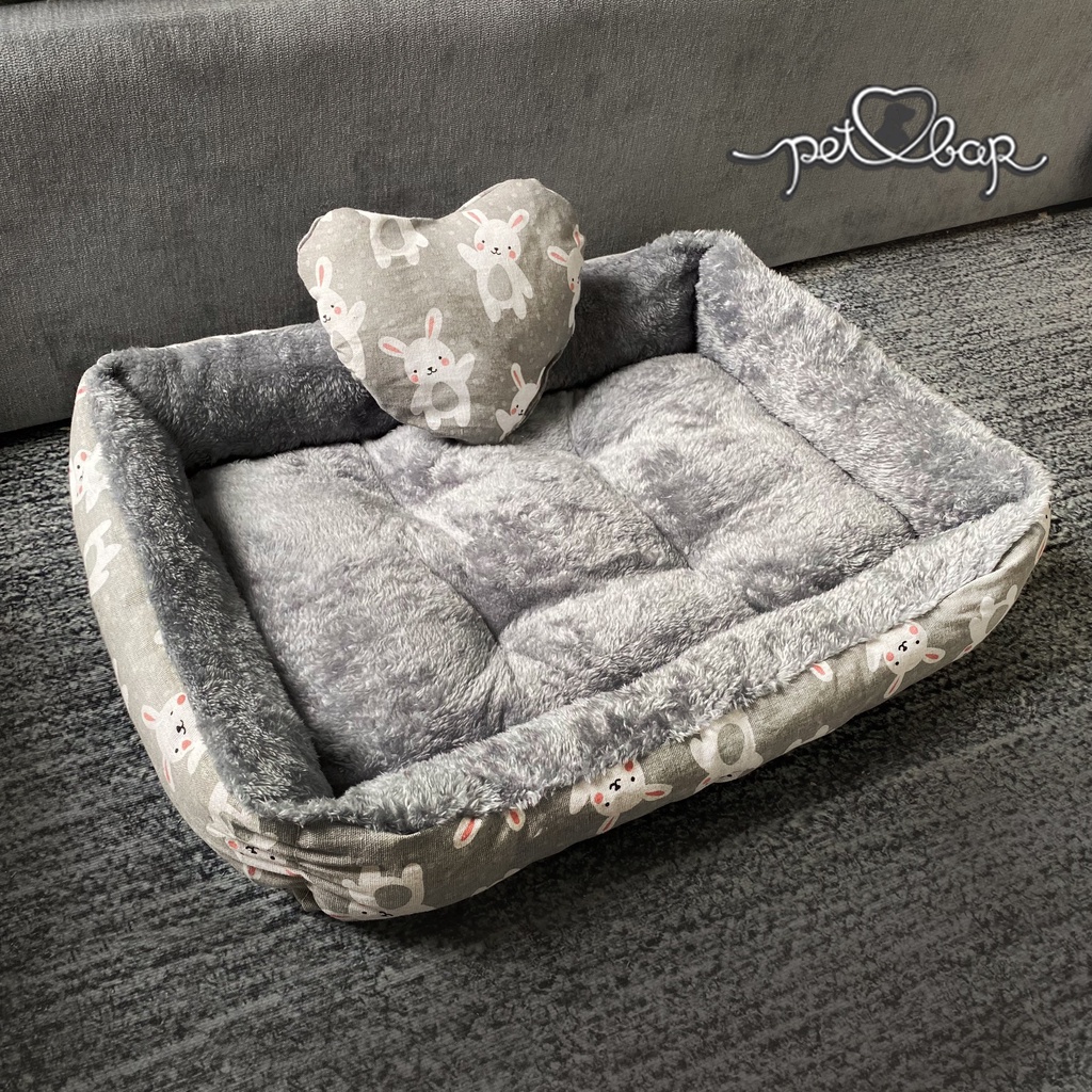 (Ảnh thật) Đệm cho chó mèo Kèm gối trái tim cao cấp, Ổ cho thú cưng dày dặn mẫu mới 2022