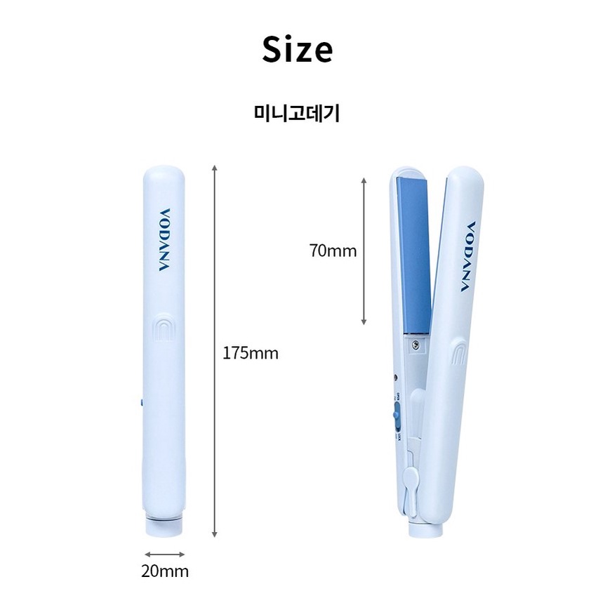 Máy kẹp duỗi tóc Vodana bỏ túi mini 360 Hàn Quốc