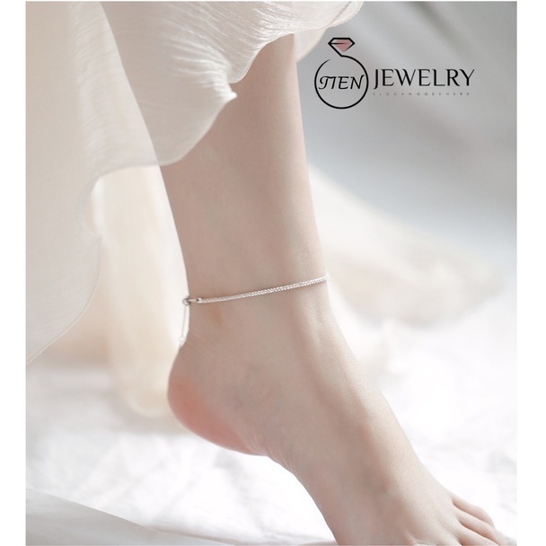 Lắc chân bạc 925 nữ dây xù lấp lánh phong cách dịu dàng xinh xắn, vòng chân bạc nữ tính - Tien Jewelry