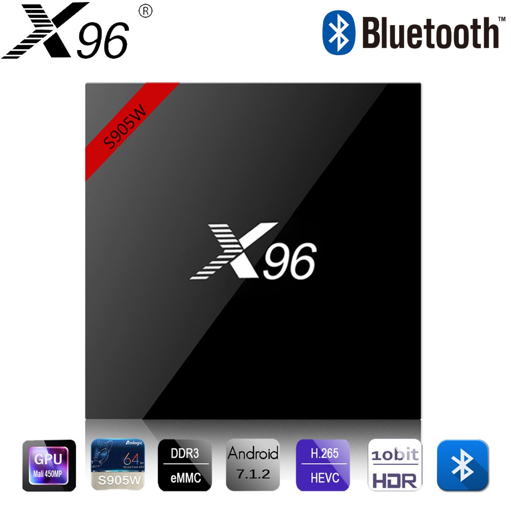 [Mã ELMS05 giảm 5% đơn 300k]Android TV Box X96w - Android 9, Ram 1G, Bộ nhớ trong 16GB -Có bluetooth