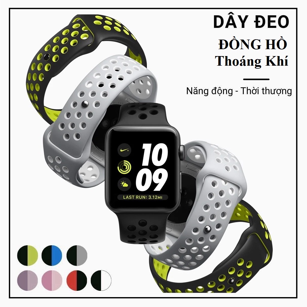 Dây Đồng Hồ Thông Minh ⚡ Dây Ép Pồ Watch Lỗ Sports Năng Động - Thoáng Khí ⚡ Full Size Series 6/5/4/3/2/1 - bb.case99