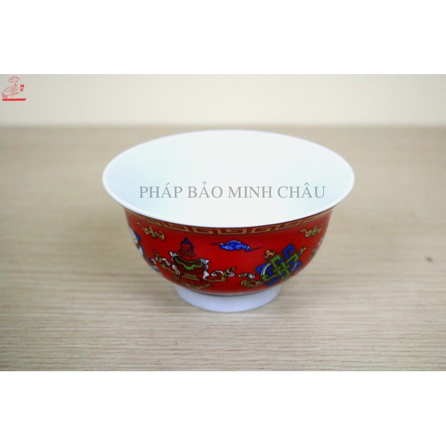 [PHÁP BẢO MINH CHÂU - NHẬP KHẨU] BÁT GỐM SỨ ĐÀI LOAN 11.5CM (ĐỎ - VÀNG) / 1 CHIẾC