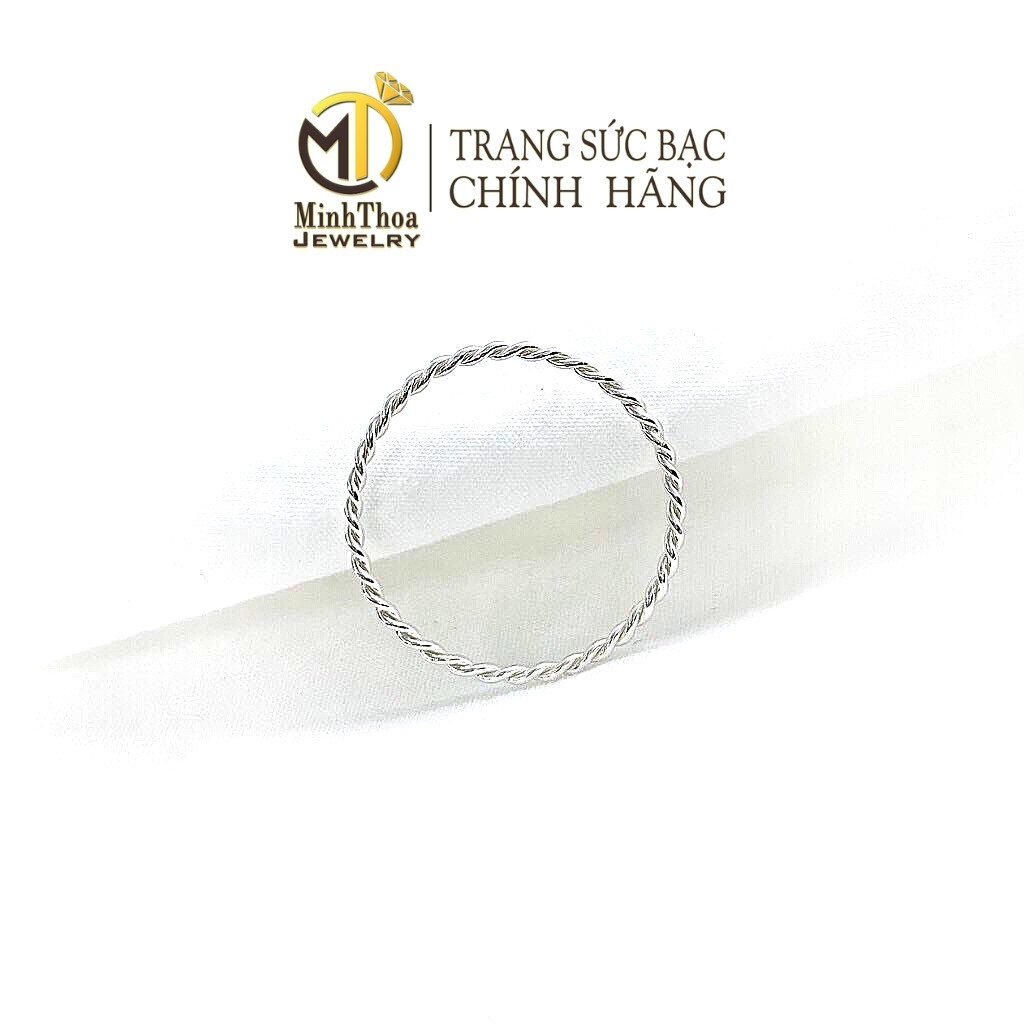 Nhẫn bạc nữ đẹp, nhẫn nữ xoắn trơn đơn giản bạc 925 trang sức Minh Thoa JEWELRY