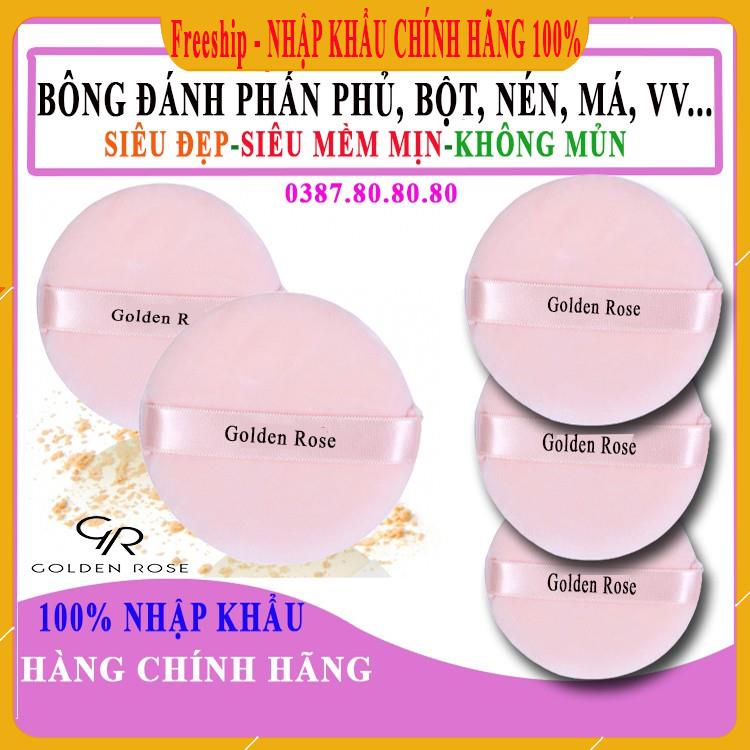 [FreeShip-HÀNG CHÍNH HÃNG] Bông phấn trang điếm Golden Rose siêu đẹp, siêu mềm mịn/ Bông đánh phấn phủ cao cấp