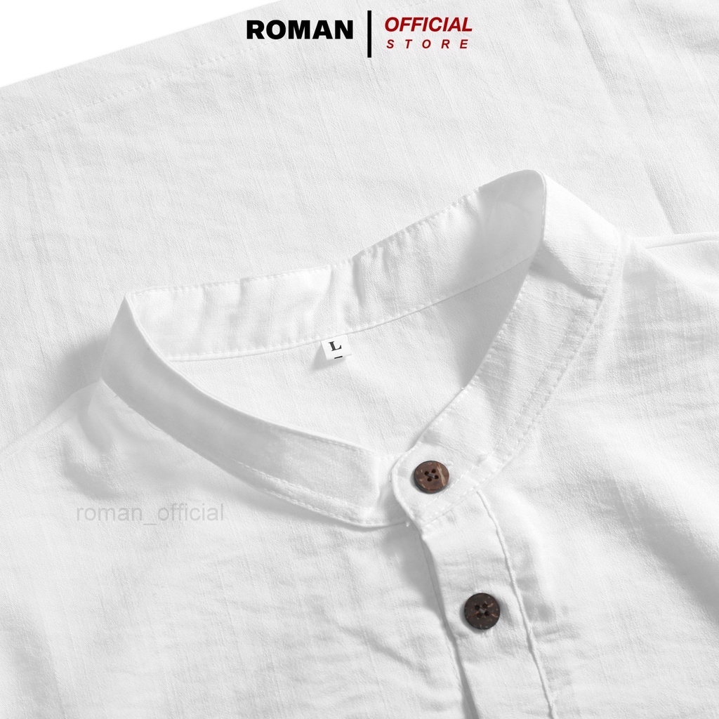 Áo Đũi Nam Cổ Tàu Cộc Tay Hàng Đẹp Thoáng Mát Dễ Chịu ROMAN AD01