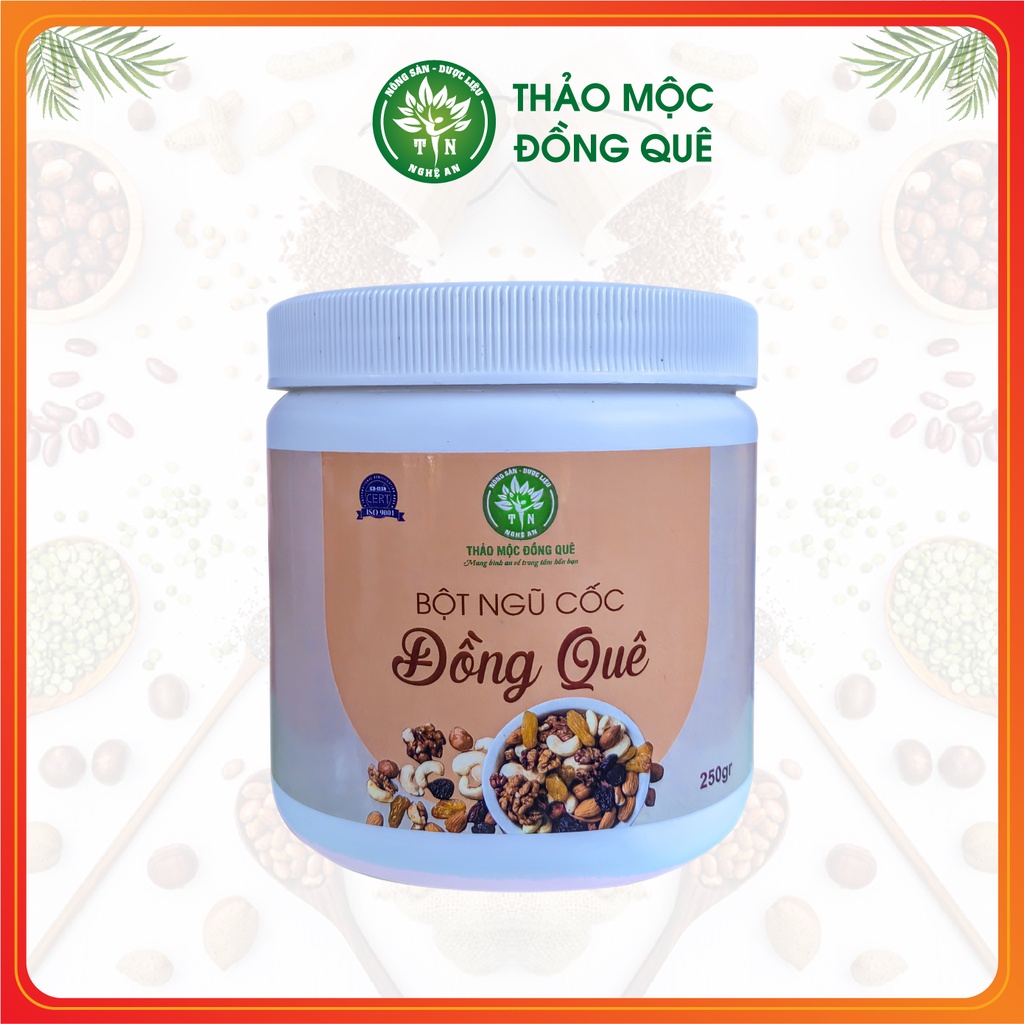 Bột ngũ cốc dinh dưỡng hỗ trợ tăng cân, giảm cân, lợi sữa, đẹp da Thảo mộc Đồng Quê - 250G